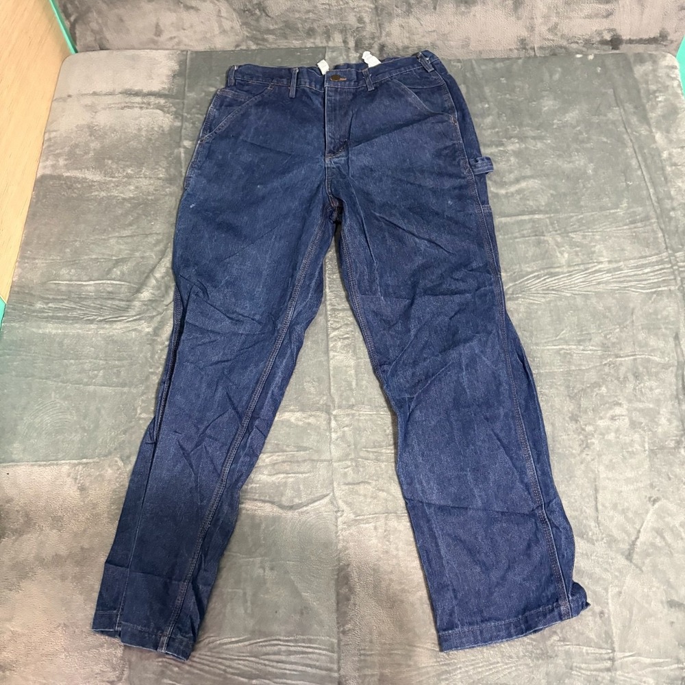 Rasco Fr Jeans Mens 34 X 32 Blue Denim Pants Work Wear Carptenter